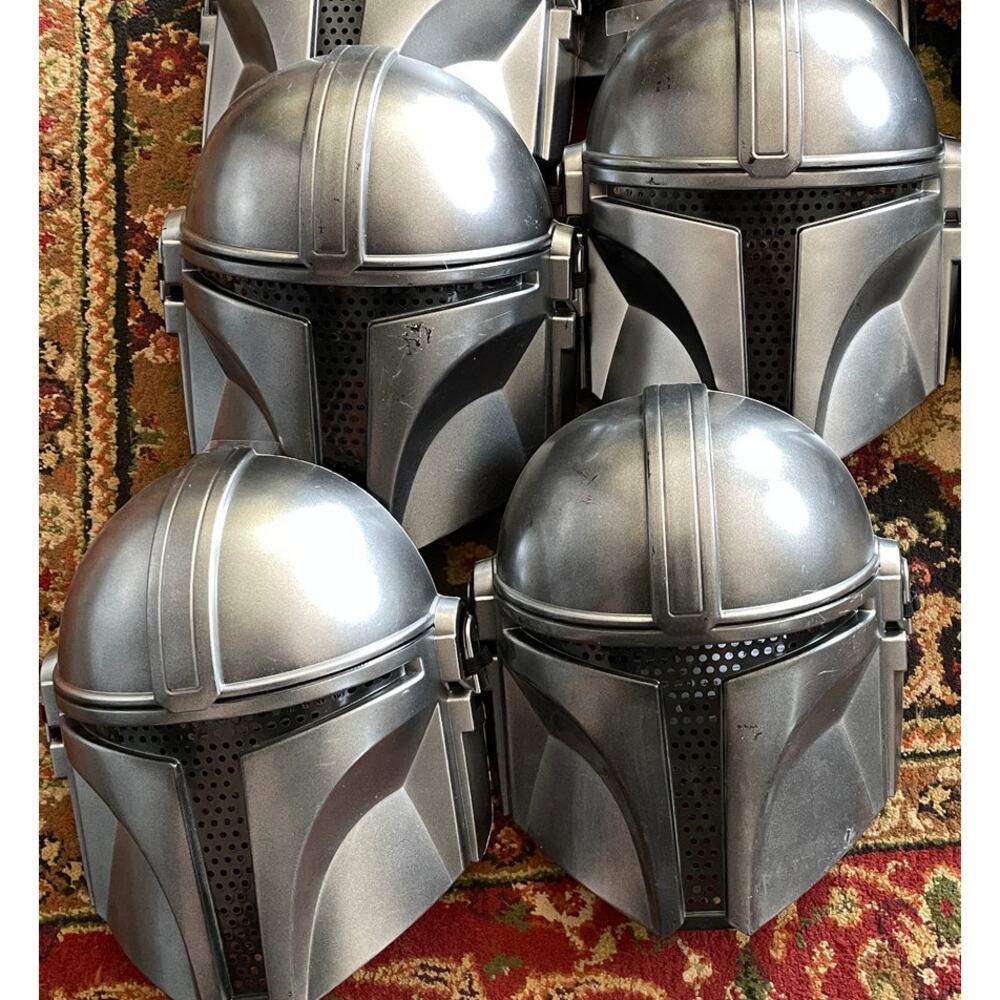 4 ADULT STAR WARS MANDALORIAN HALF FACE MASK HALLOWEEN COSTUME *FLAWS* NEW